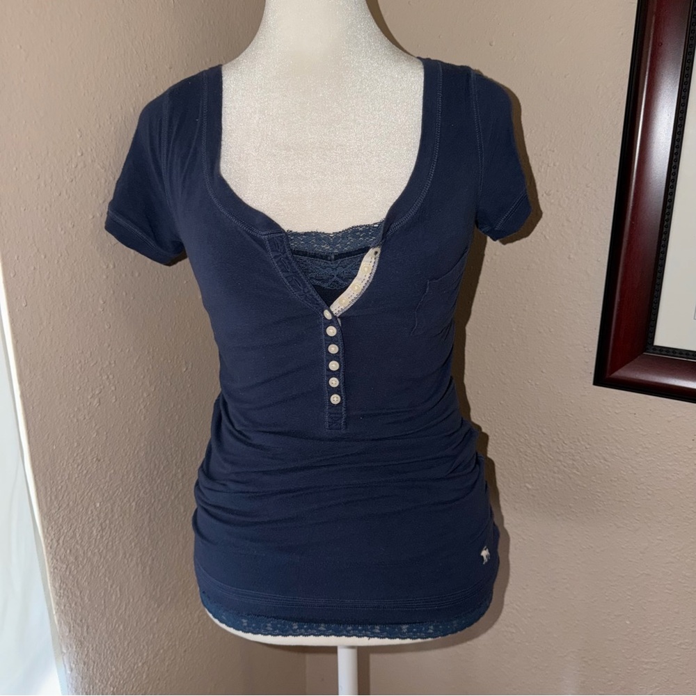 Vintage Y2K Abercrombie & Fitch 2000s Short Sleeve Henley Top